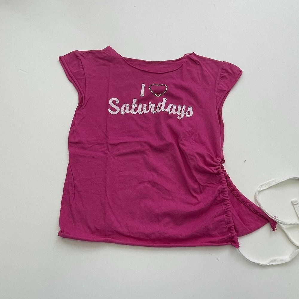 I <3 Saturday's Girls Side Tie T-Shirt Size 10